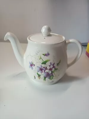 Buy Sylvac Ware Teapot Purple Flowers Floral Made In England Teapot 13cm • 10£