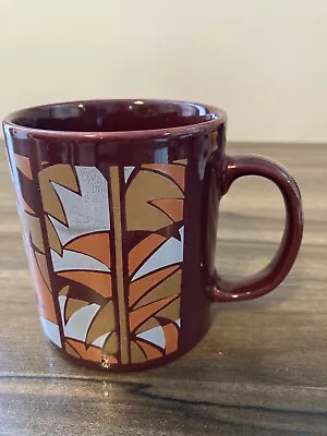 Buy Vintage Staffordshire Tableware Burgandy Floral Ceramic Mug • 9.99£