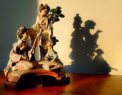 Buy Lladro Oriental Geisha Music Mandolin Players W Wood Base Limited Edition` • 558.23£