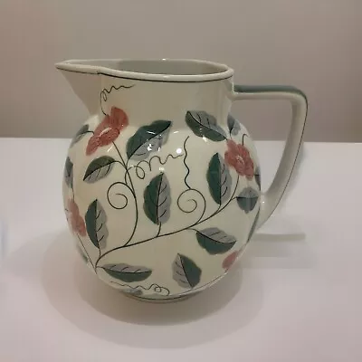 Buy Laura Ashley Hand Painted Large Jug Pitcher Vase Floral Cottagecore Country • 28£