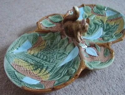 Buy George Jones Type  Majolica Squirrel Nut Chestnut Leaf Majolica Bowl Dish  • 75£