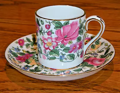 Buy CROWN STAFFORDSHIRE Thousand Flowers Fine Bone China Demitasse Cup & Saucer Set • 18.63£