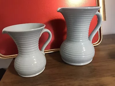 Buy Vintage Lovatts Pair Of Pale Blue Jugs • 40£