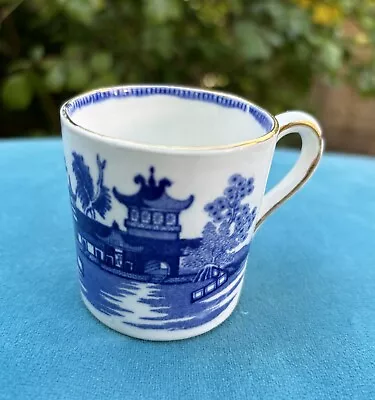 Buy Antique Burleigh Ware Blue Willow Pattern Espresso Cup, Gilded • 15£
