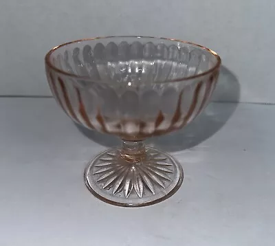 Buy Vintage Pink Depression Glassware Optic Glass Custard Sherbet Cup • 7.46£