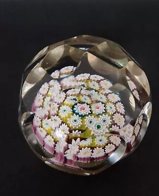 Buy Vintage Faceted Millefiori Paperweight. Multicoloured. 6.3cm Tall. Multi Faceted • 22£