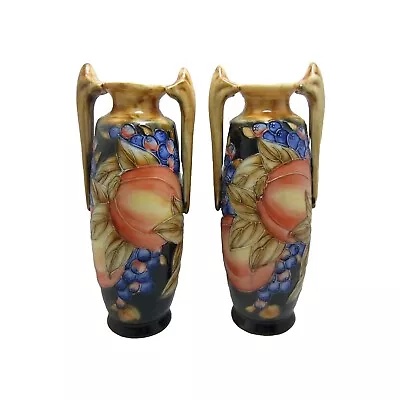 Buy Old Tupton Ware Pomegranate Pattern Tube Lined Hand Painted Handled Vases • 44.99£