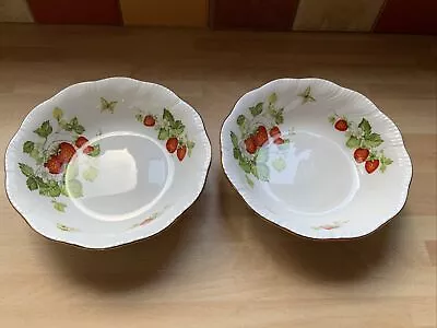 Buy Queens China Virginia Strawberry Cereal Bowls X 2 6  Diameter • 14.99£