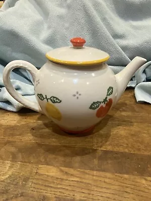 Buy Laura Ashley Teapot Summer Fruits Hand Painted Vintage 1990’s UK Designer • 17.95£