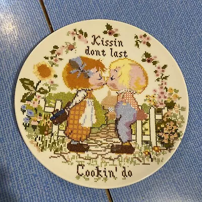 Buy Vintage 1970s Poole Pottery Plate 6  Boy Girl “Kissing Dont Last, Cookin’ Do” • 3.99£