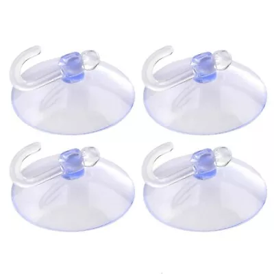 Buy 4pcs Clear Suction Hooks 50mm Strong Glass Window Decorations Hanging Bathroom  • 3.99£