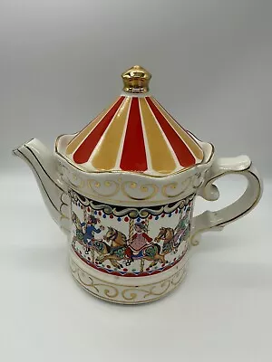 Buy Vintage SADLER Edwardian Entertainments Carousel Teapot Staffordshire 1980’s • 14.99£