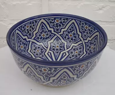 Buy Traditional Hand Painted Ceramic Deep Fruit / Salad Bowl/ Pasta * Fes Pottery • 29.99£