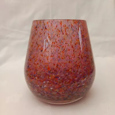 Buy Strathearn Art Glass Pink Speckled / Spattered Vase, 60's? Vintage • 98£