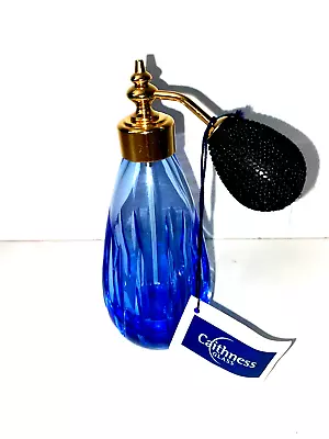 Buy New Caithness Blue Glass Perfume Bottle Atomoser • 5£