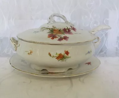 Buy Antique Victorian Doulton Burslem Floral Sauce Tureen, Lid,  Ladle & Stand • 39.99£