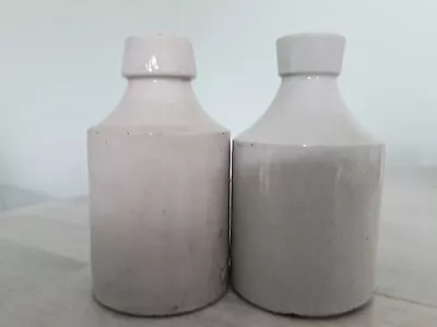 Buy Vintage Off White Glazed Stoneware / Earthenware Plain Bottles/ Jars.~ 13cm Tall • 6£