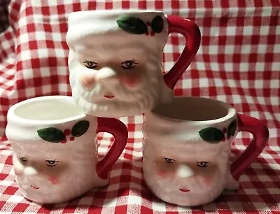 Buy Pottery Barn Santa Claus Head Mugs Cups Christmas Miniature 2  Set Of 3 • 22.37£