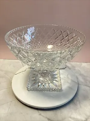 Buy Bohemia Lead Crystal (24%) Large Heavy Glass Pedestal Compote Bowl 7 1/2  • 63.37£