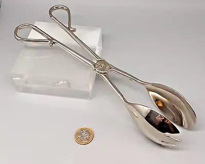 Buy Vintage Large Silver Plated Salad Buffet Serving Tongs - 26.5cm Long Approx • 9.99£
