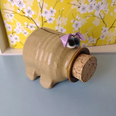 Buy Vintage Pretty Ugly Pottery Piggy Bank Pig Money Box Handmade Studio Wales Retro • 14.99£