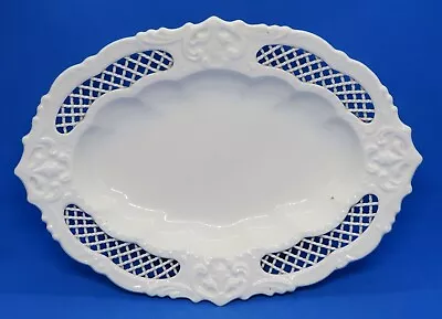Buy Leeds Creamware Vintage Victorian Antique Reticulated Oval Dish • 145£