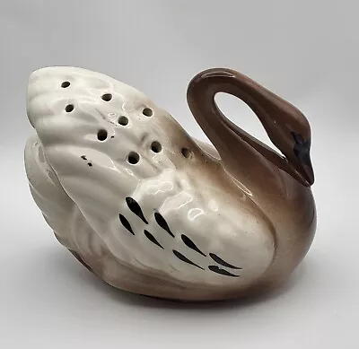 Buy Vintage 1950s Ceramic Swan Stem Vase Planter 7in X 4.5in X 5in • 9£