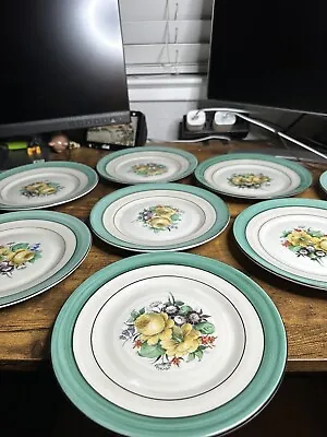 Buy Antique 1940s Royal Copenhagen Painted Porcelain 12 Plates Flowers (1 Is Broken) • 27.96£