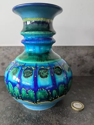 Buy Flora Gouda Holland Faenza Retro Turquoise 721 Pottery Vase 6.5inch Approx • 18£