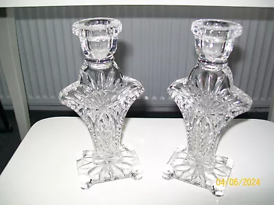 Buy Vintage Cut Glass Candle Sticks Site 7 Inch High • 5£