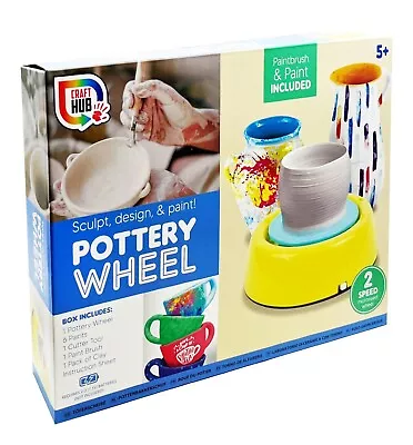 Buy Childrens Pottery Wheel Clay & Tools & Paint Kids Potters Craft Toy Xmas Gift UK • 13.99£