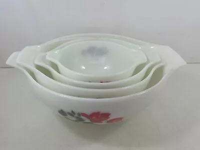 Buy Vintage JAJ Pyrex Set Of 4 June Rose Cinderella Mix & Pour Bowls • 39.99£