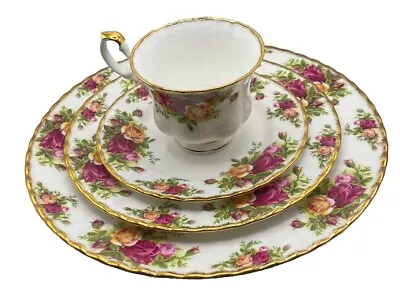 Buy Royal Albert Bone China Old Country Roses  1962 Ltd Made In England 4 Piece Set • 93.18£