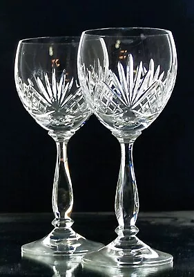 Buy Pair French Lead Crystal Tall Baluster Facet Stem Wine Glasses - 17cm, 180ml • 5£