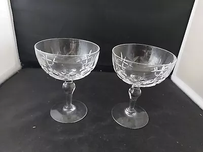 Buy Stuart Crystal ~Regent ~Champagne  Saucers  X 2 (4-1/2  Tall ) • 19.99£