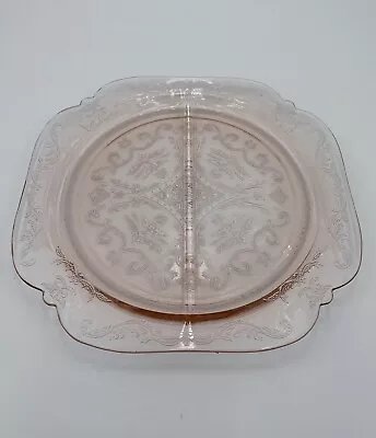 Buy Vintage Federal Glass Company Divided Plate, Madrid Pattern, Light Pink, Square • 12.12£