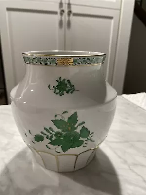Buy Herend Chinese Bouquet Vase- Apponyi Green W 24K Gold- 6”Tall • 65.24£