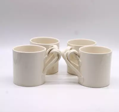 Buy HARTLEY GREENS & CO Leeds Pottery Leedsware Set Of 4 Tea Cups / Mugs Twisted • 4.99£