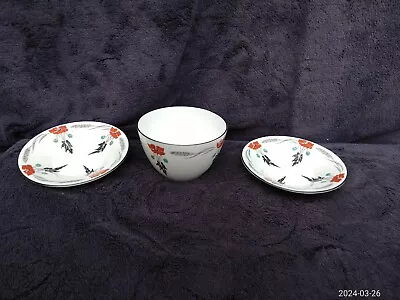 Buy Vintage (PERFECT CONDITION) Shelley China Art Deco Red Poppy Pattern No 11326 • 32£