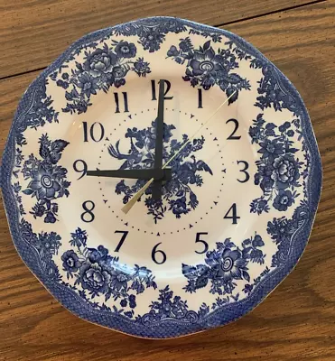 Buy Wedgewood Blue And White Flowered Dinner Plate WALL CLOCK 9.5   Battery Works • 23.33£