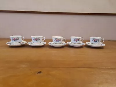 Buy 5 X Colclough Floral Pattern Tea Cups And Saucers. • 12.50£