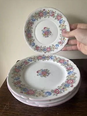 Buy Shelly China Floral Gainsborough Plates 2266 Pompadour 1x 16.5cm 4x 18.25cm • 15£