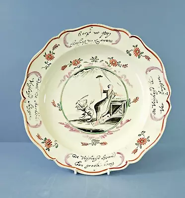 Buy English Creamware Plate,  Dutch Hand Decorated Depicting A Figure Of Liberty • 149£