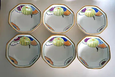 Buy Grays Pottery - ART DECO Gloria Lustre - Set Of 6 Dess. Bowls - Pat. 4742 C.1925 • 74.95£
