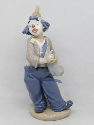 Buy Nao Figurine Clown With Concertina 0487. In Excellent Condition. • 20£