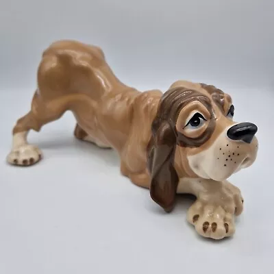 Buy Szeiler Studio Bloodhound Dog Lying Down Ceramic Brown England Figurine VGC • 9.99£