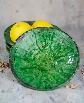Buy Tamegroute Plate, Moroccan Pottery Plate Vintage Tamegroute Green Plate, Dinner • 21£