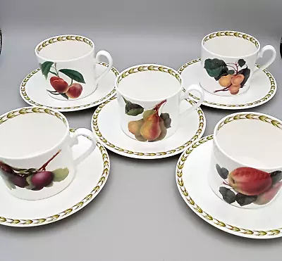 Buy Queens China - Hooker's Fruit - RHS - 5 Straight Sided Tea Cups And Saucers • 36£