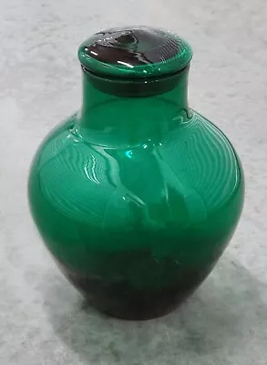 Buy Vintage Blenko Glass Jar With Lid #7229S In Emerald John Nickerson Design • 221.80£