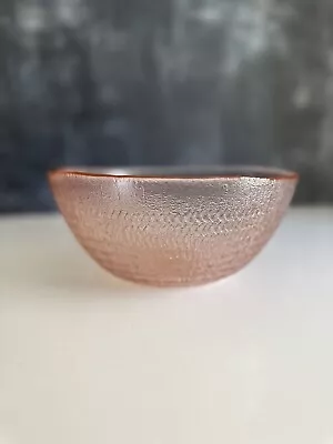 Buy Vintage Pink Textured Glass Serving Bowl  9in Wide 4in High • 15.84£